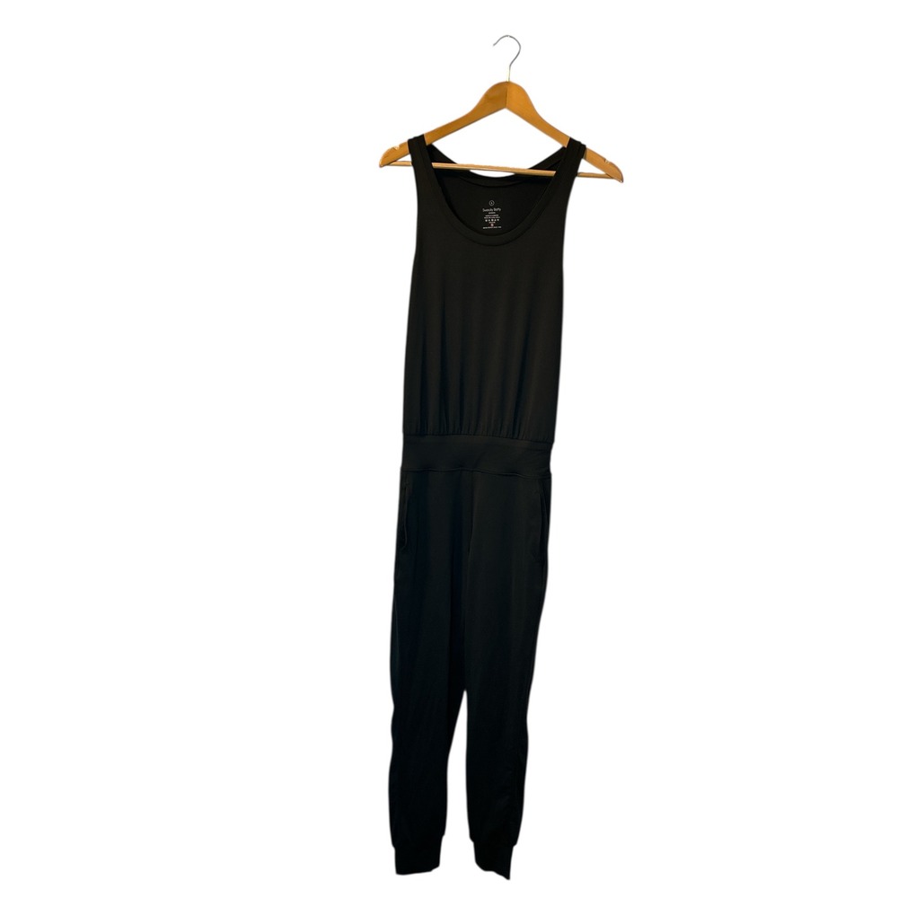 Sweaty Betty Gary Soft Yoga Casual Sleeveless Jogger Black Jumpsuit Size Small - Picture 5 of 12